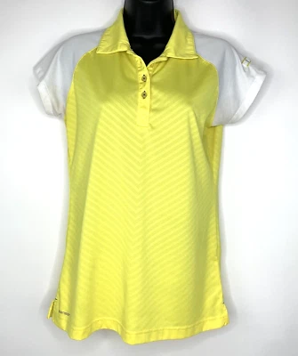 Camisa polo de golf Ping para mujer talla mediana amarilla sensor fresca cuello manga corta Foto 1 de 4
