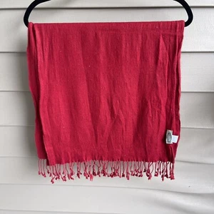 Joolay Kaschmir Seide rot Schal 67" Urlaub Weihnachten - Bild 1 von 5