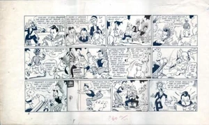 Cómic semanal de arte original de 1946 Eugene Giroud (también conocido como Gire) - Imagen 1 de 4