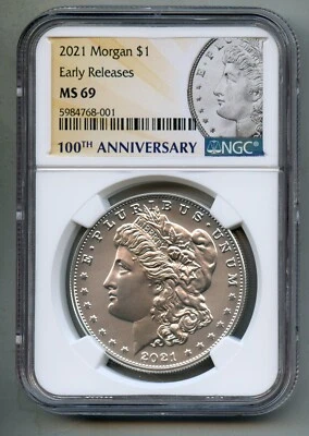 2021 Morgan Silver Dollar NGC MS 69 - Image 1 of 4