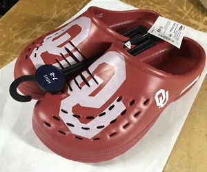 new OU Oklahoma Sooners Red Clogs Sandals Mens S Small 7-8 Comfort Shoes by FoCo - Picture 1 of 8