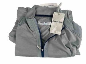 Tommy Bahama Island Zone Sport On Deck 1/2 Zip Pullover Grey/Blue Men’s Small - Picture 1 of 7