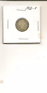1913-P 90% Silver Liberty "Barber" Head Dime Coin! #1Q19-47 - Picture 1 of 2