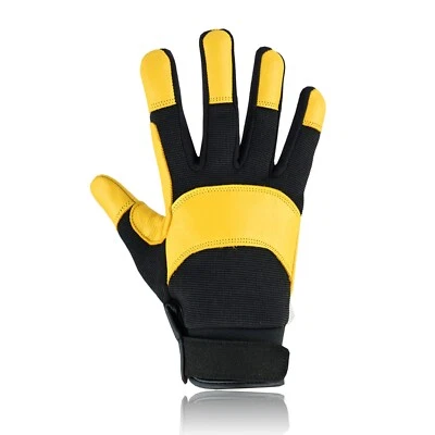 K TRIBE Leather Work Gloves Yellow Thorn Proof Men Protection Safety Gardening Glove