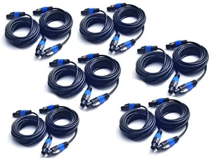 12Pack 25 ft Male Speakon to Speakon Speaker Cables, Audio Cord DJ Wire - Picture 1 of 1