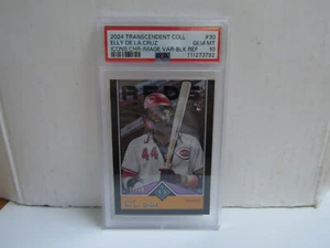 PSA 10 2024 Transcendent #30 Elly De La Cruz Iconos Cromo Variación Negro RC/10 - Imagen 1 de 2