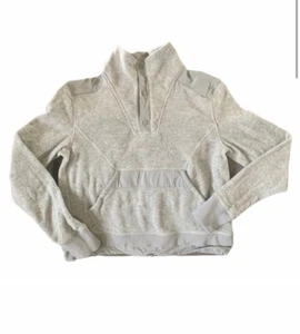 Ivivva By Lululemon Grey Fleece Sweatshirt Pullover Snap Youth Girls Size 14 - Picture 1 of 6