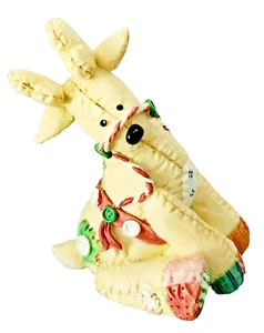 Harz Rentier gesteppter Knopf Weihnachtsdekor Figur 3,25" H - Bild 1 von 10