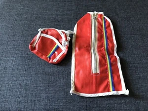 Vintage Barbie Francie Red Rainbow Travel And Garment Bag Set - Picture 1 of 6