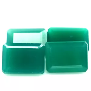 27.05 CT. Unheated 4Pcs Green Agate Botswana Octagon - Picture 1 of 4