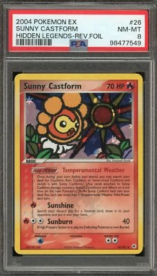 Pokemon Sunny Castform EX Hidden Legends Reverse Holo Rare #26 PSA 8 - Image 1 of 2