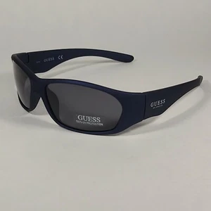 Guess GF4010 92A Small Wrap Sunglasses Navy Blue Frame Gray Lens Authentic 58mm - Picture 1 of 11