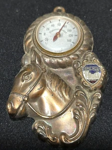 Vintage Copper Metal Thermometer Horse Head Reno Souvenir Wall Mount - Picture 1 of 4
