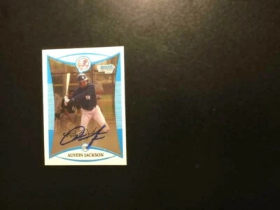 Bowman Pro 2008 RC firmado por Austin Jackson, firmado en persona @ menores, casi nuevo  Foto 1 de 2
