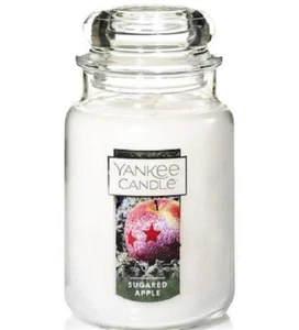 Yankee Candle "SUGARED APPLE" Christmas ~ Large 22 oz. ~ WHITE LABEL~ RARE ~ NEW - Picture 1 of 1
