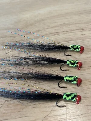 Four hand tied 1/64 Bluegill and Crappie Jigs  - Image 1 of 3