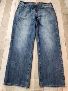 Lucky Brand 181 Relaxed Straight Distressed Blue Denim Jeans Men's 36x30 - Picture 1 of 23