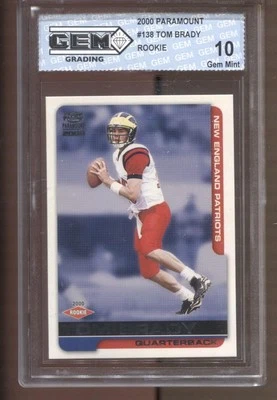 2000 Tom Brady Paramount #138 Gem Mint 10 RC Rookie Patriots Buccaneers - Image 1 of 2