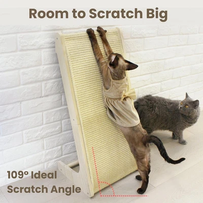 Cat Scratcher for Indoor Cats Ramp with Catnip Sisal Scratching Posts L Shaped - Image 1 of 4