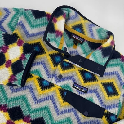 Patagonia Synchilla Snap-T Fleece Pullover Men L Geometric Chevron Retro Print - Image 1 of 4