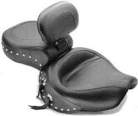 Mustang 1-Piece Wide Touring Seat w/Driver Backrest Studded (79237) Foto 1 de 1