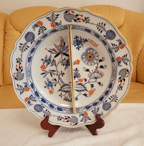 SELTEN,Meissen,34 Cm Durchmessen,Anbietschale, Royal Zwiebelmuster,Meißner. - Bild 1 von 17
