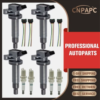 Bobina de encendido OEM y bujía de iridio 4 piezas para Toyota Corolla Matrix 1,8 L UF247 Foto 1 de 4