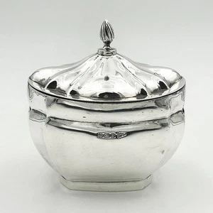 EDWARDIAN TEA CADDY STERLING SILVER Sheffield 1907 Walker & Hall - Picture 1 of 9