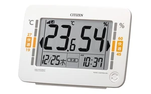 RHYTHM Clock Digital Temp Humidity Calendar White 8RZ232-003 Brand New - Picture 1 of 7