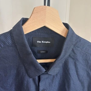 The Kooples Men’s XL Blue Navy Cotton Button Up Shirt Slim Fit Micro Dot Pattern - Picture 1 of 8