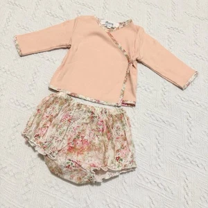 Bonpoint 0-3M baby first clothes top and bottom bloomers set up - Picture 1 of 3