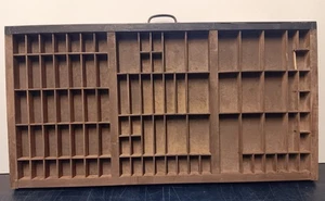 Antiker Kramer Drucker Schubladenkoffer Letterpress Schattenkasten Etui 17x32 11 9# - Bild 1 von 6