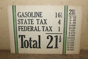 Letrero Sinclair bomba visible gasolinera 2 lados precio impuestos gasolina años 20 vintage - Imagen 1 de 2