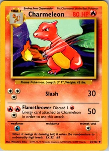 Charmeleon 24/102 Pokemon: Base Set Unlimited Uncommon - LP - Picture 1 of 2