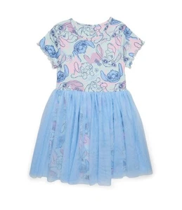 Disney Stitch Girls Character Tulle Dress - All Over Print Size L (10/12) NWT - Picture 1 of 5