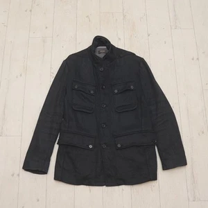 Diesel Gold Label Blazer Coat M Black Linen Wool Blend Vintage Italy Rare y2k - Picture 1 of 12