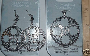 Jill MacKay CHATRA PENDANT & EARRING Supply SET-Silver - Picture 1 of 1