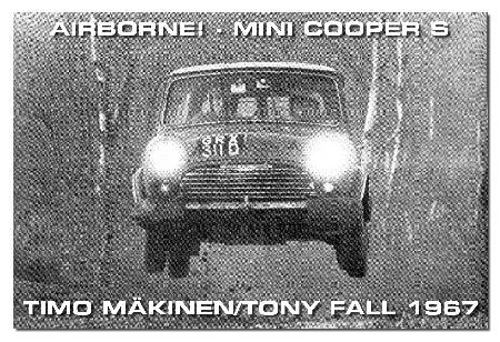 Mini Cooper S Airborne Rallye 1967 - Timo Makinen-Tony Fall Car Poster Incrível! - Imagem 1 de 1