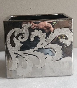 Silver Colored Cube Vase by Unlimited Containers Inc. • 5½" × 6½" × 6½" - Picture 1 of 13