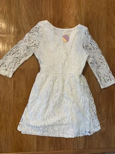Pink Blush Girls Small White Lacey Dress  - Picture 1 of 3