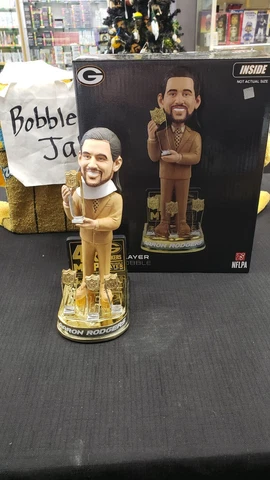 NIB 2021 AARON RODGERS GREEN BAY PACKERS BOBBLEHEAD 4X MVP BASE #175/221 FOCO Cover
