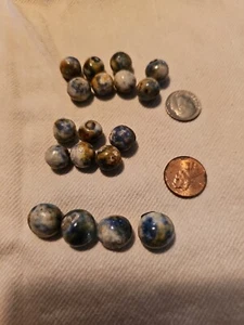 Fancy Bennington Vintage Marbles 1.6cm-2 cm  Germany  Lot Of 18 - Picture 1 of 7