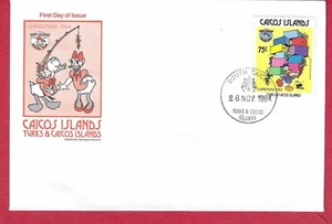 Caicos Islands ,Disney FDC -1984 Christmas - DI 5408 - Picture 1 of 2