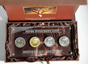 MALAWI Silver Investment Coin Set "SPRINGBOCK" 2010 4x 1oz Silber, teilcoloriert - Bild 1 von 3