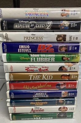 VHS Tapes - Lot Of 12 - Family Friendly - Movie Night Viewing Fun Foto 1 de 4