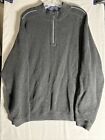 Tommy Bahama Quarter Zip Pullover Sweater Mens Xl Charcoal Gray Embroidered Logo
