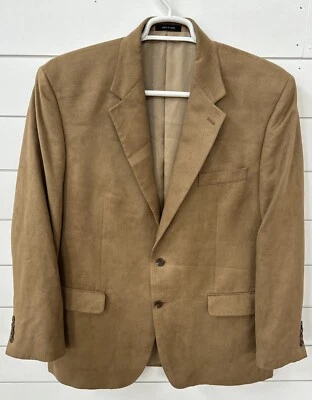 Ralph Lauren Tan Velvet Faux Suede Blazer Sports Coat Suit Jacket Mens 44R - Image 1 of 4