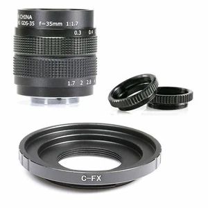 Fujian 35mm F/1.7 C mount 2/3" CCTV Lens for Fujifilm FX mount Camera XPro1 XA3 - Picture 1 of 7