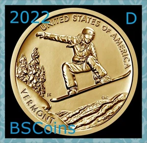 2022 D American Innovations VERMONT Dollar - ONE Coin - FREE Ship TODAY!! - Picture 1 of 2