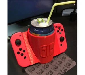 Nintendo Switch Drink Holder JoyCon Grip Can Cup Accessory White Elephant Gift - Picture 1 of 10